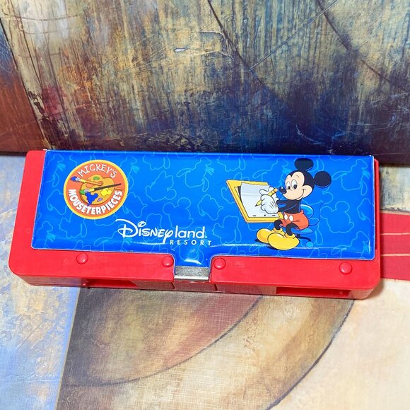 VINTAGE DISNEYLAND RESORT PADDED PENCIL BOX CASE SCHOOL SUPPLIES COMPARTMENTS - Picture 4 of 7
